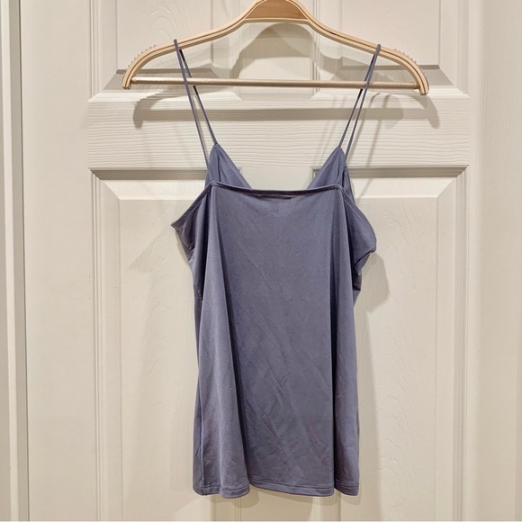 Blue Ruched V-Neck Tie-Front Knit Cami Top - Picture 3 of 5